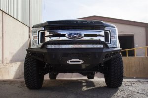 Ford F-250 Front Bumper - Addictive Desert Designs - HoneyBadger with Winch Mount - Hammer Black and Satin Black - `17-`18
